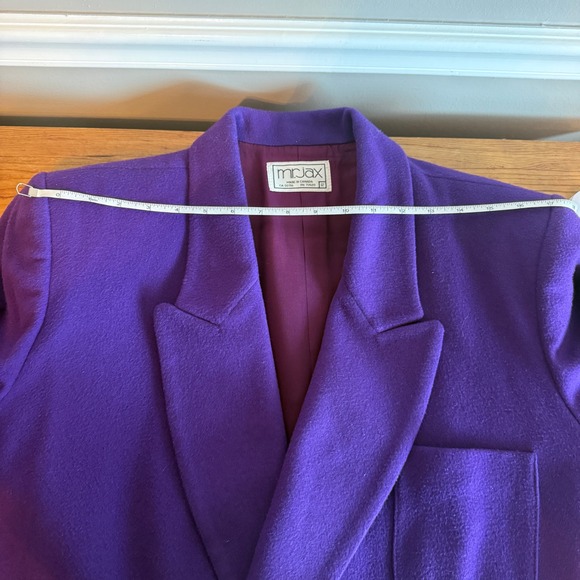 Vintage MR JAX Women's Double Breasted Purple Wool Cashmere Blend Blazer Size 12 - Picture 4 of 6